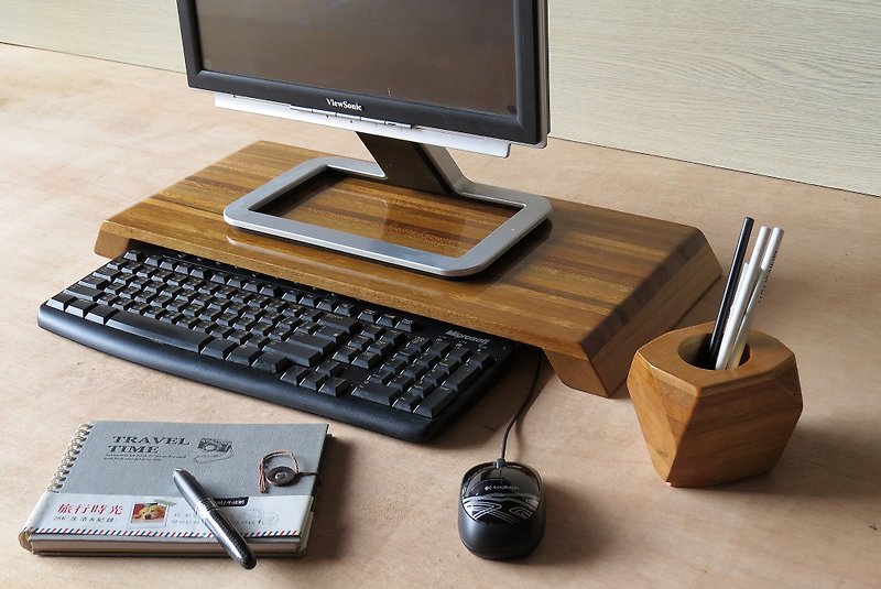 HO MOOD木製シリーズ-キーボード、スクリーンスタンド - PCアクセサリー - 木製 ゴールド