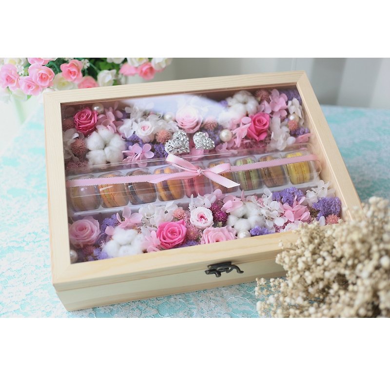 璎珞Manor*C*Dry flower box / eternal flower dry flower / gift preferred / macarons collection flower box - ช่อดอกไม้แห้ง - พืช/ดอกไม้ 