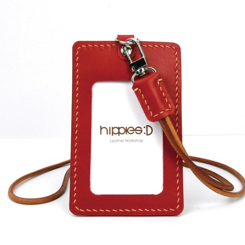 Genuine leather hand-sewn single layer sandwich ID holder - Passport Holders & Cases - Genuine Leather Multicolor