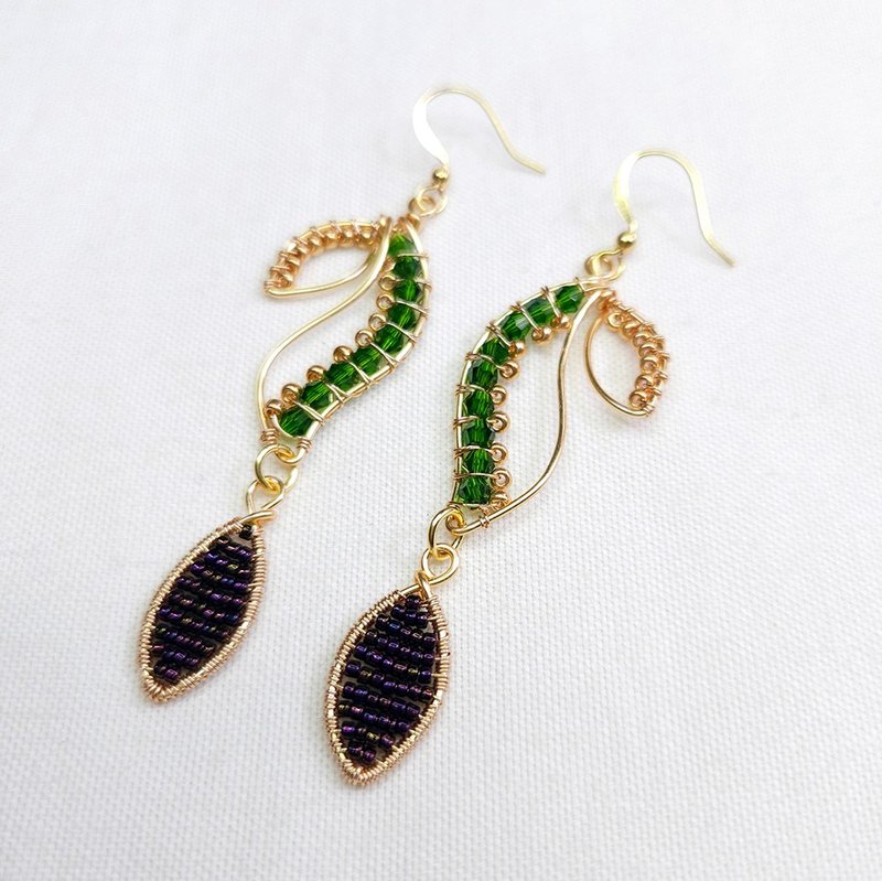 Autumn leaf earrings - Earrings & Clip-ons - Other Metals 