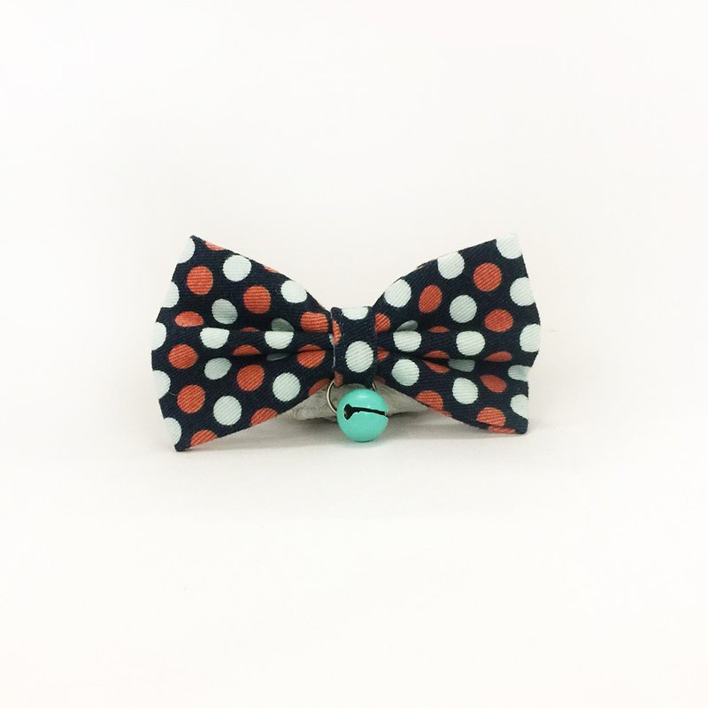 Two-color Dotted Bowknot Pet Decoration Collar Cat Small Dog Mini Dog - ปลอกคอ - ผ้าฝ้าย/ผ้าลินิน สีน้ำเงิน