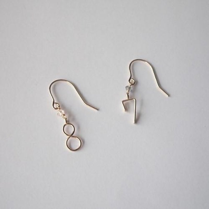 Number hook earrings - Earrings & Clip-ons - Other Metals Gold