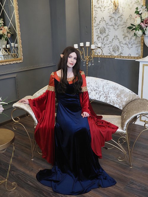 LucisWorkshop inspired by Arwen cosplay dress - Blood Red Gown - Made to order