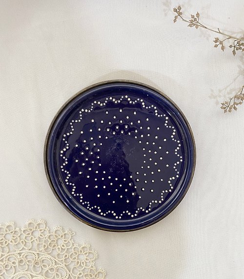 好日。戀物 【好日戀物】 德國經典藍釉陶瓷加熱保溫盤碟幸福儀式感廚房小物
