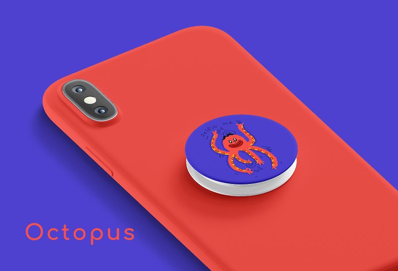 Octopus - Phone grip. Pop - socket holder. - Phone Cases - Plastic Purple