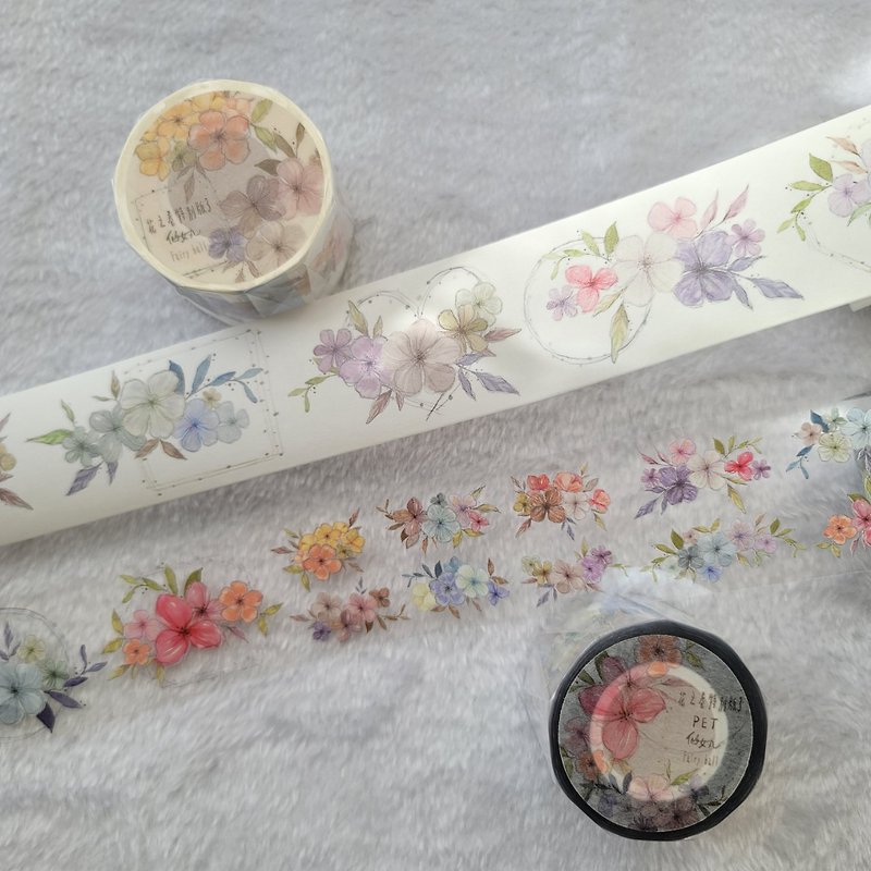 Flower Scroll Special Edition 3 Japanese Washi Paper and Glossy PET - Washi Tape - Paper 