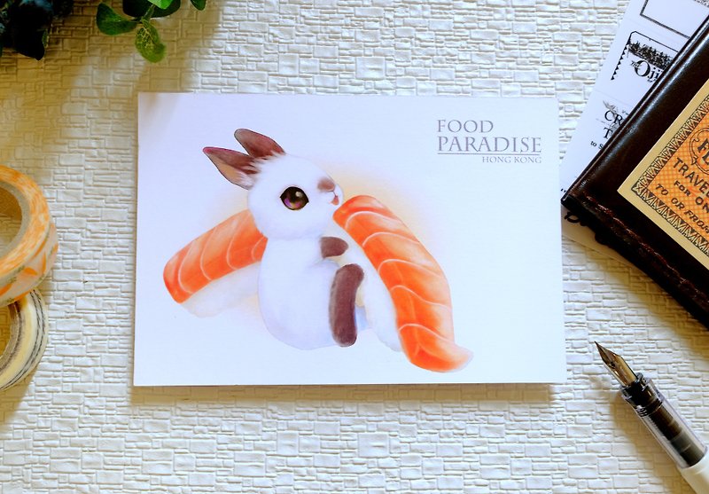 美食天堂- 日本壽司名信片 - 心意卡/卡片 - 紙 白色