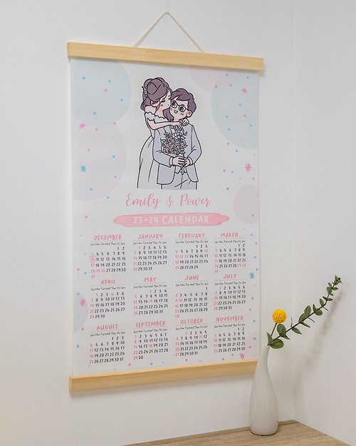 Heart Gifter 【客製化掛曆】婚照 結婚禮物 HG可愛風似顏繪 ⋯年曆⋯
