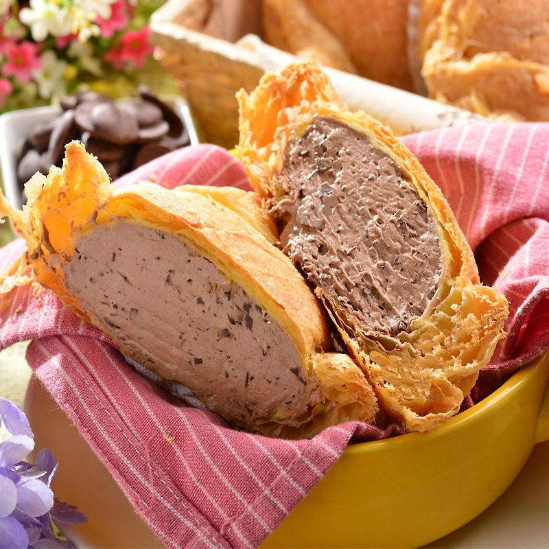 Aibo Suo [Chocolate Melaleuca Ice Cream Puffs 3] New Taipei City Top Ten Hands - เค้กและของหวาน - อาหารสด สีนำ้ตาล