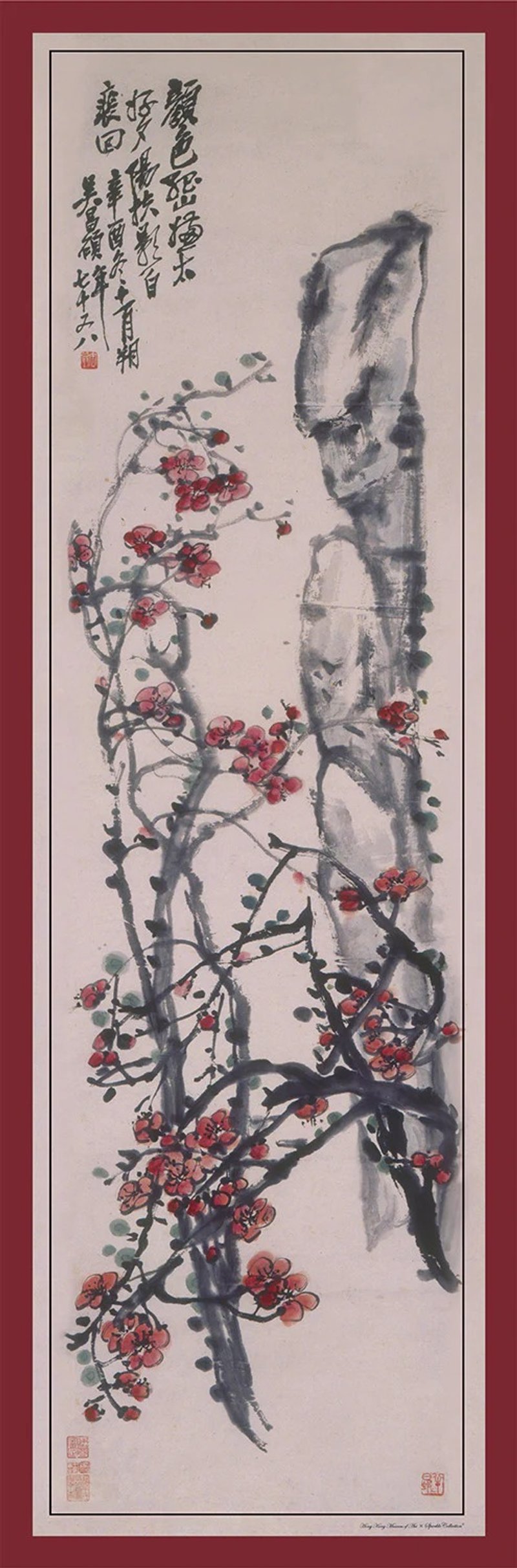 【紅梅圖】香港藝術館IP聯乘經典長絲巾|國潮港風新中式 - 絲巾 - 絲．絹 