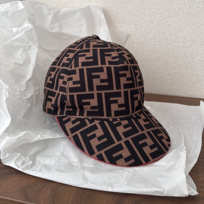 FENDI 芬迪 Baseball Cap Zucca 圖案 棒球帽 - 帽子 - 其他材質 咖啡色