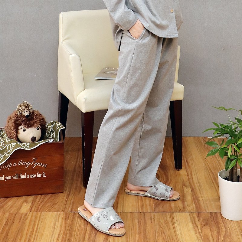 MIT Organic Cotton Drawstring Loose Lounge Pants (Twist Dark Grey) - Loungewear & Sleepwear - Cotton & Hemp Gray