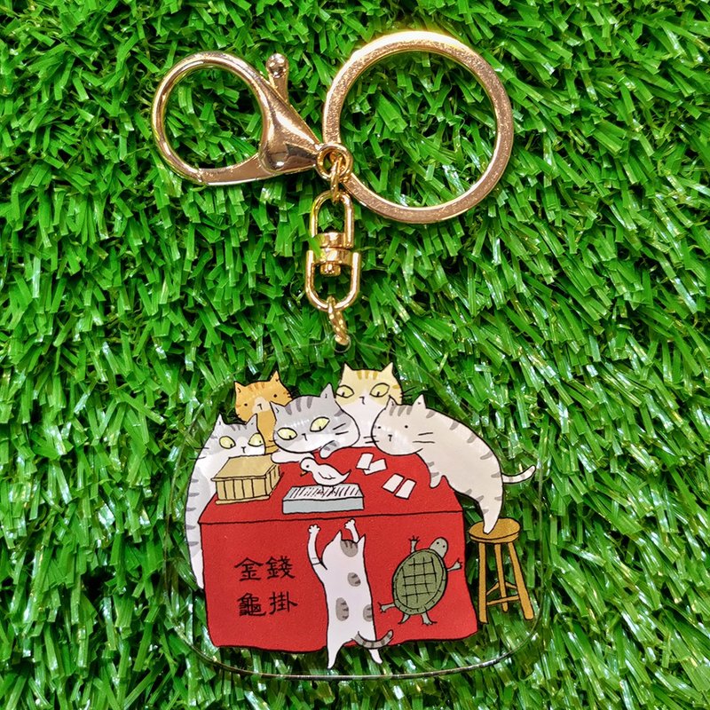 3貓小舖獨家鑰匙圈-算卦攤(插畫家:貓小姐)(最長邊:6cm) - 鑰匙圈/鑰匙包 - 壓克力 
