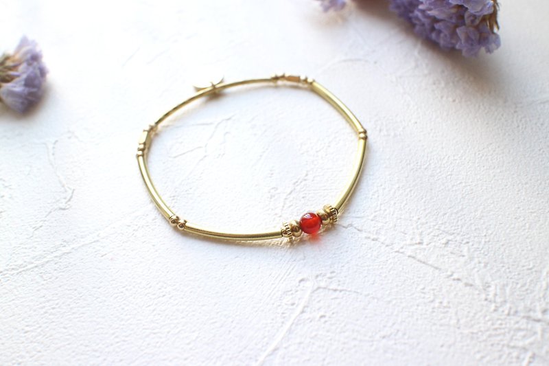 Honey red-Brass bracelet - Bracelets - Copper & Brass Multicolor