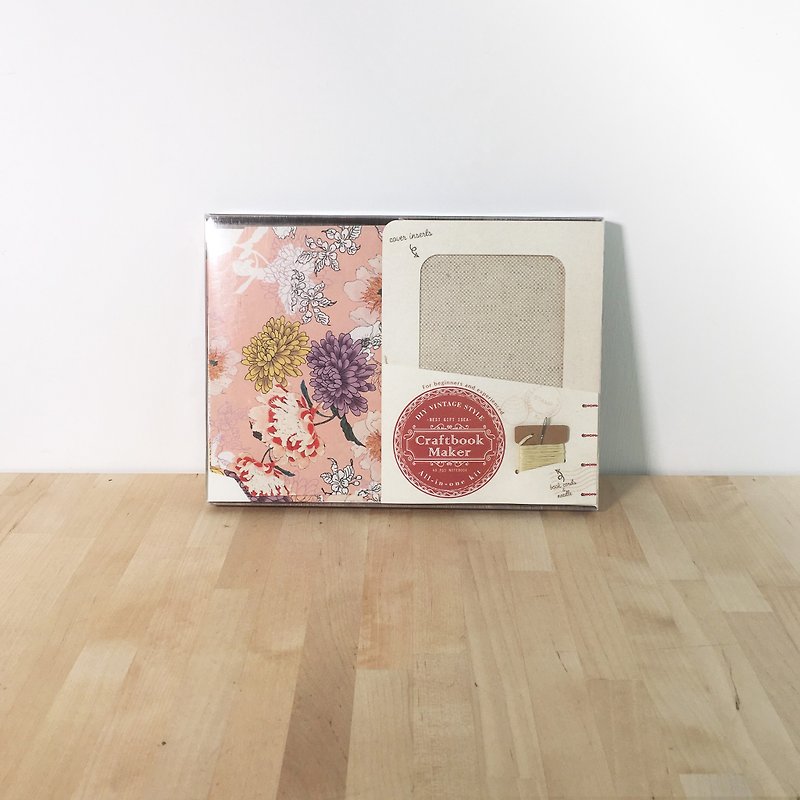 Japanese Style Craftbook Maker (DIY Notebook / Bookbinding Kit) - Pink - งานไม้/ไม้ไผ่/ตัดกระดาษ - กระดาษ สีน้ำเงิน
