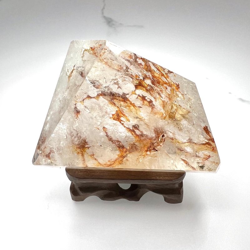 紅膠花白水晶隨形擺件 | 水晶 | 水晶擺件 - 擺飾/家飾品 - 水晶 紅色