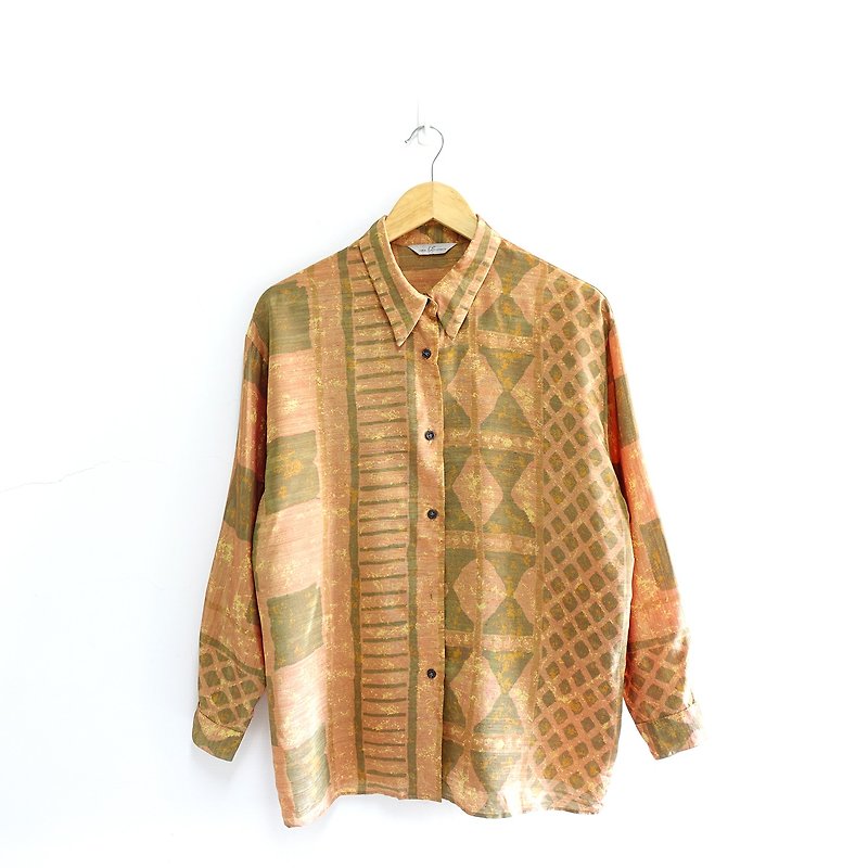 │Slowly│ hourglass - vintage shirt │vintage. Retro. Literature. Made in Japan - Men's Shirts - Polyester Multicolor
