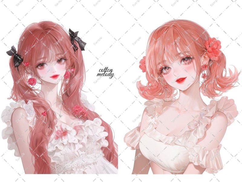 original sticker no.6288 人物ステッカー オリジナルステッカー 人物ステッカー 女の子ステッカー オリジナル人物ステッカー - 貼紙 - 紙 