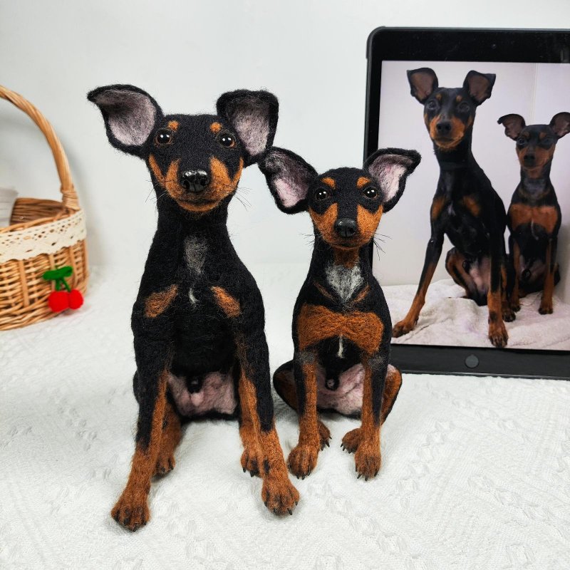客製化逼真犬羊毛氈寵物娃娃定製複刻狗狗猫咪毛小孩公仔 - 貓/狗玩具 - 羊毛 多色