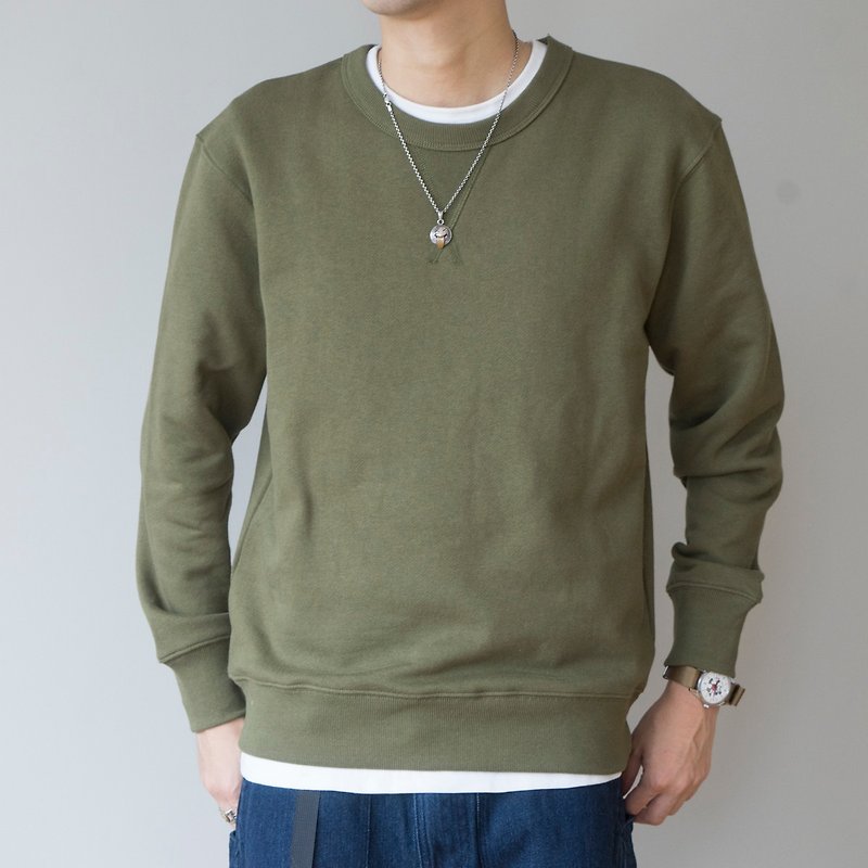 Japanese collocation Hoodies casual daily wear autumn and winter plus velvet warm solid color long-sleeved pullover sweater - Men's T-Shirts & Tops - Cotton & Hemp Multicolor