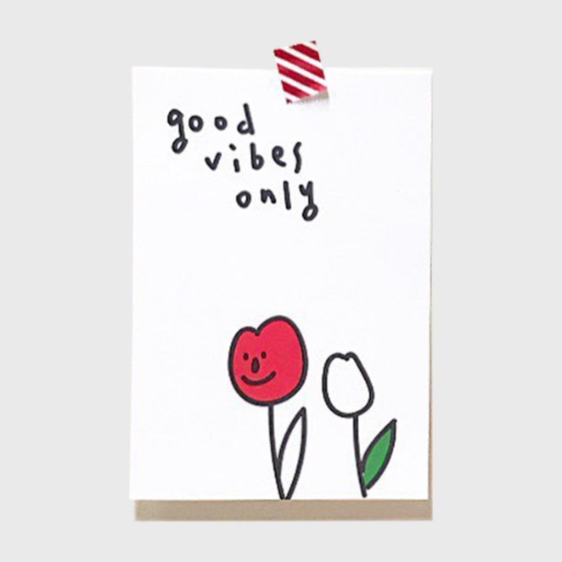 SASIM GOOD VIBES ONLY 插畫明信片 - 卡片/明信片 - 紙 