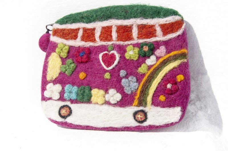 Youyouカードスリーブウールフェルト化粧品バッグデジタルカメラバッグ携帯電話バッグウールフェルト携帯電話-ラブバス - ポーチ - ウール 多色