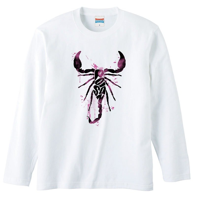 Long sleeve T-shirt / poisonous scorpion - เสื้อยืดผู้ชาย - ผ้าฝ้าย/ผ้าลินิน ขาว