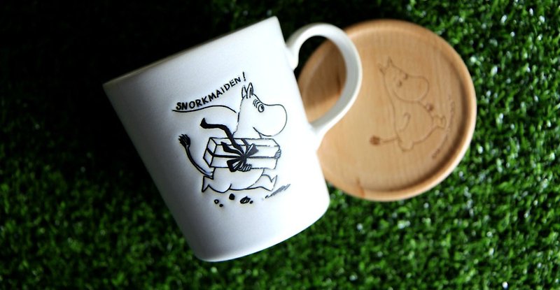 MOOMIN 噜噜米-石漫 Retro series mug + coaster cover (glutinous rice) - Cups - Pottery 