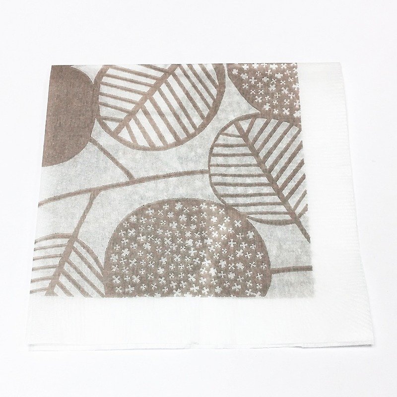 Classiky x ten to sen Paper Napkin【Hydrangea (26546-02)】 - ผ้ารองโต๊ะ/ของตกแต่ง - กระดาษ สีนำ้ตาล