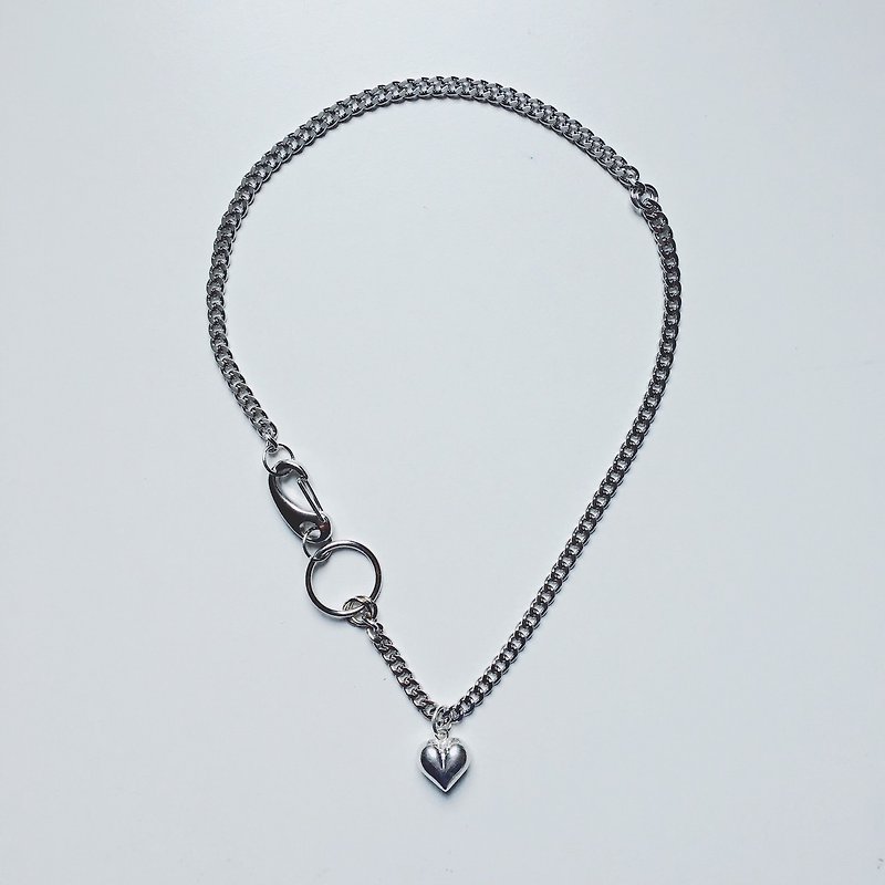 Spot Material Heart Shaped Chain Pendant Short Chain Necklace/Bracelet - สร้อยคอ - โลหะ สีเงิน