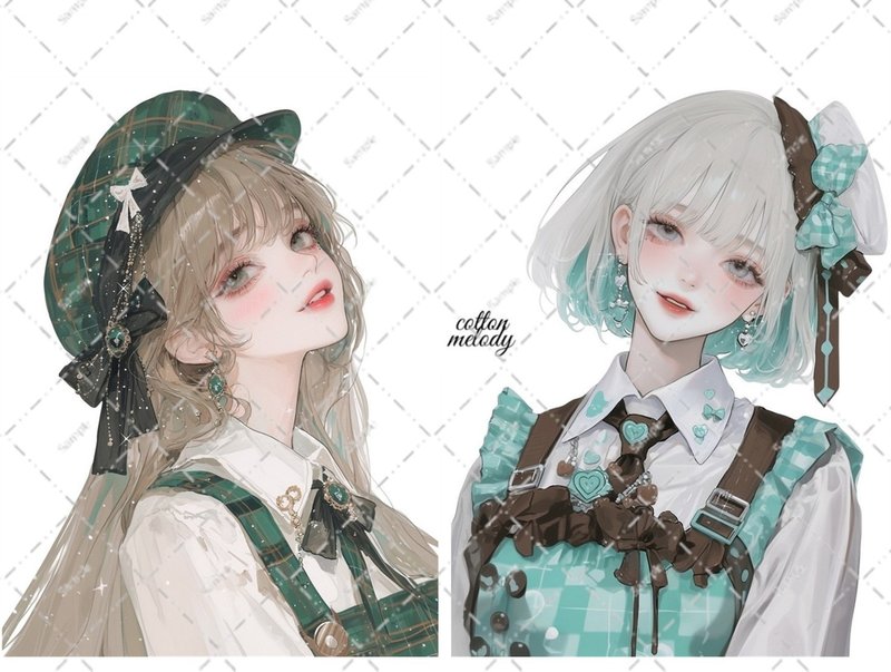 original sticker no.6808 人物ステッカー オリジナルステッカー 人物ステッカー 女の子ステッカー オリジナル人物ステッカー - 貼紙 - 紙 