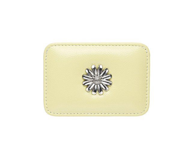 ☆LEMASQUE☆ Daisy Slim Mini Transit Card Wallet Pale Lemon Daisy Slim Mini Transportation Card Wallet Palelemon