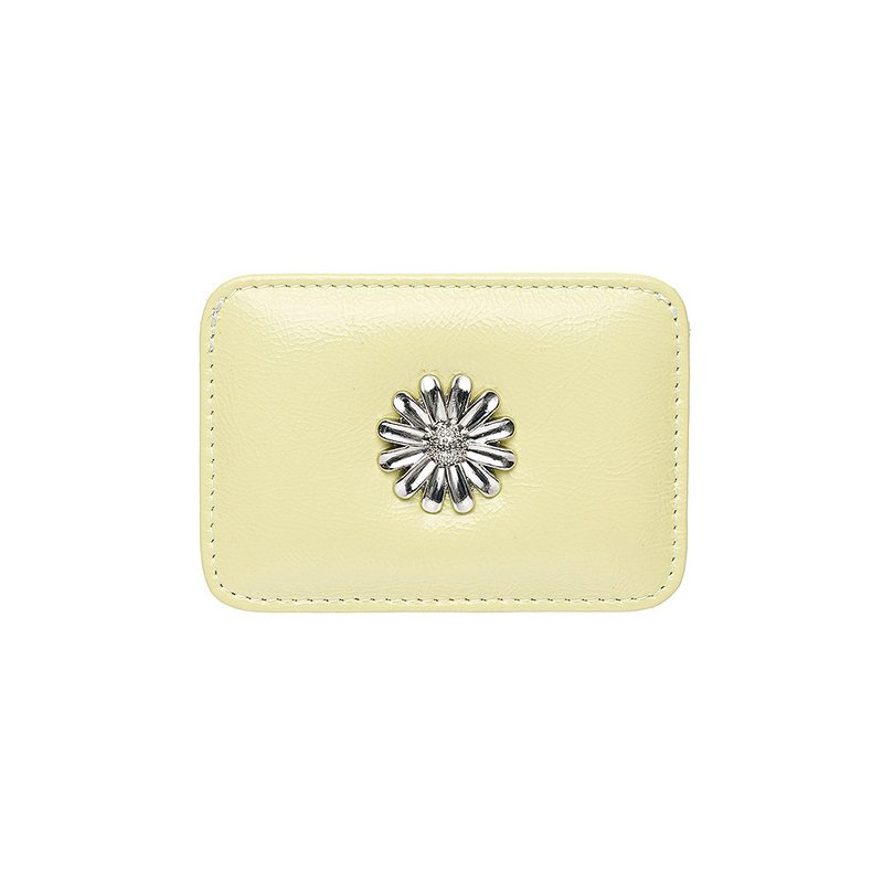 Daisy Slim Mini Transportation Card Wallet Palelemon - Wallets - Genuine Leather Yellow