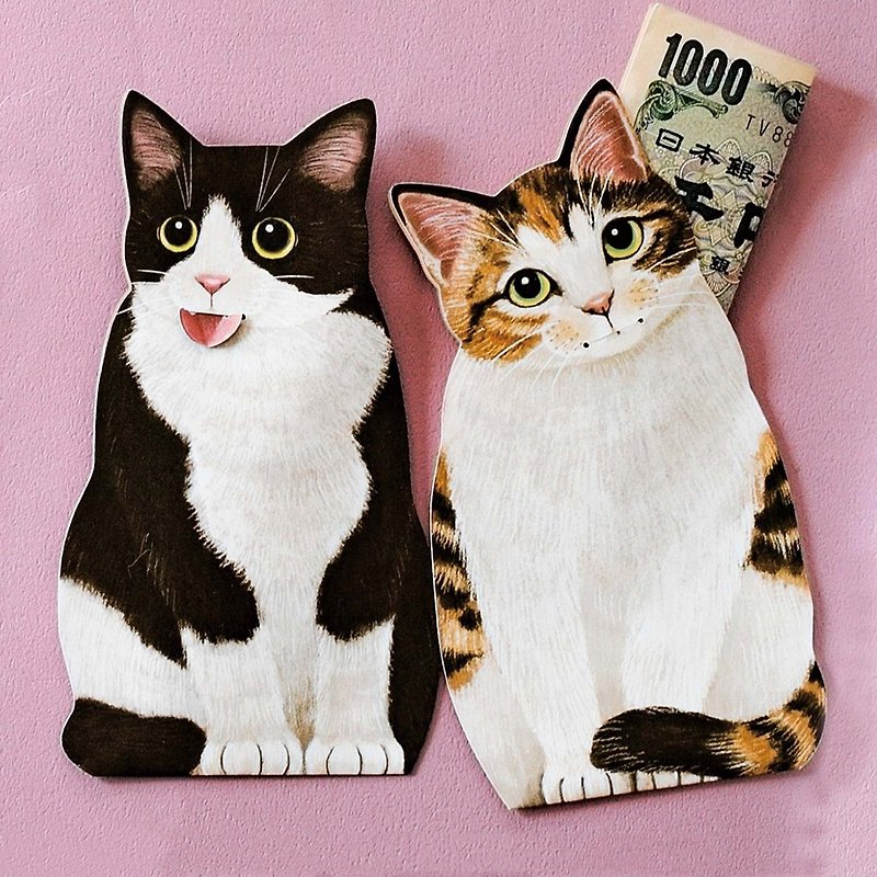 FELISSIMO 日本製 貓咪伸舌頭紅包袋~貓部 - 利是封/揮春 - 紙 多色