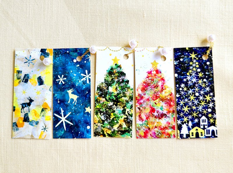 クリスマス・冬のしおり(５枚セット) - 書籤 - 紙 多色