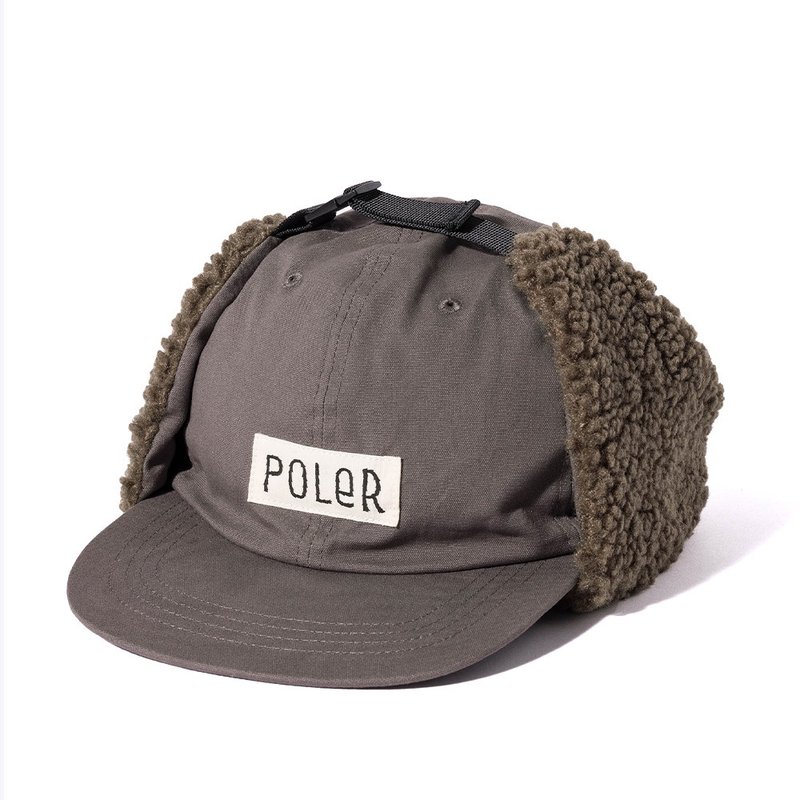 Japan limited POLER COTTON BOA FLAP CAP bristle ear flying cotton cap/grey - Hats & Caps - Other Materials Gray