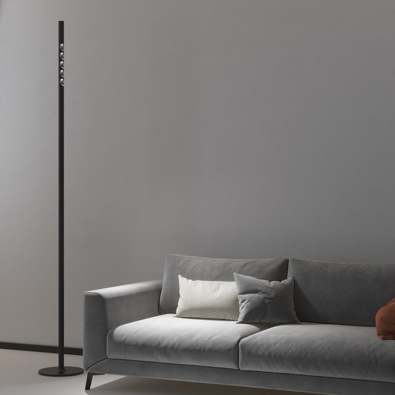 One word touch dimmable floor lamp - โคมไฟ - อลูมิเนียมอัลลอยด์ สีดำ