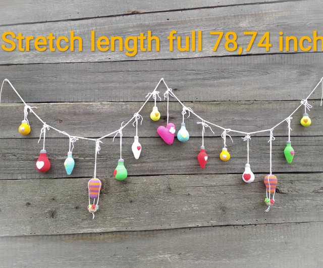 Crochet light build garland. Wall hanging decor garland light. Rainbow  bunting. - Shop TatiStoreShop Wall Décor - Pinkoi