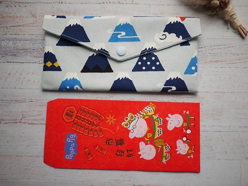 赤いかばん、通帳、収納袋、富士山 - 収納用品 - コットン・麻 ブルー