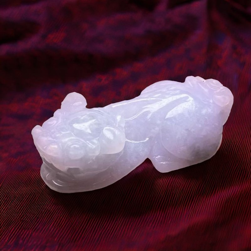 [Wealth-Bringing Beast] Ice Violet Jade Pixiu | Natural Burmese Jade Jade A Grade | Gift - พวงกุญแจ - หยก สีใส