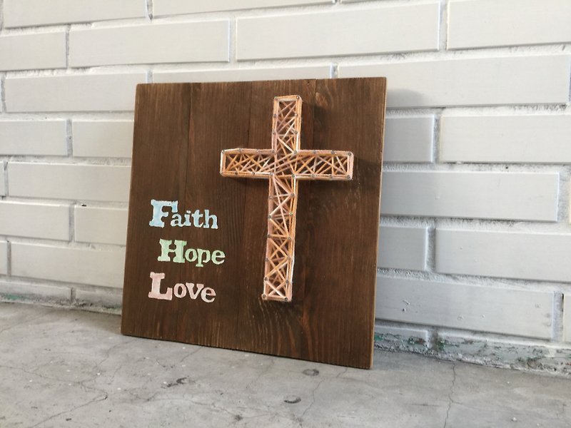 Gospel merchandise, baptized gifts, home furnishings, creative gifts, customized gifts, faith, hope, love series - Items for Display - Wood Brown