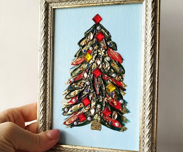 春のコレクション クリスマスツリーのテクスチャーを施したアクリルの壁の装飾で 絵画