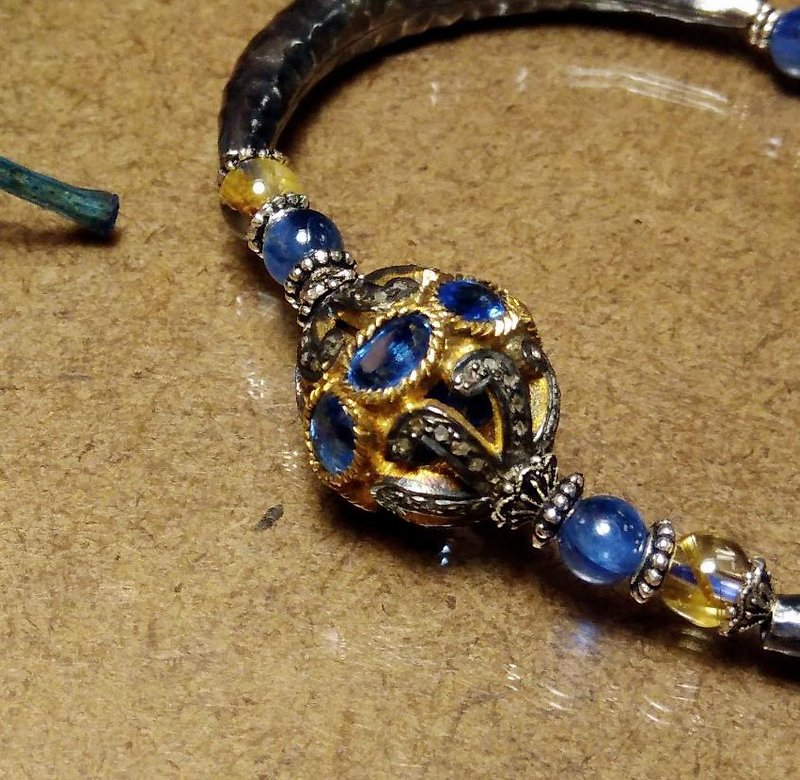 [Bracelet Series] Sterling Silver Gemstone Blue Crystal Bracelet - สร้อยข้อมือ - เครื่องเพชรพลอย สีน้ำเงิน