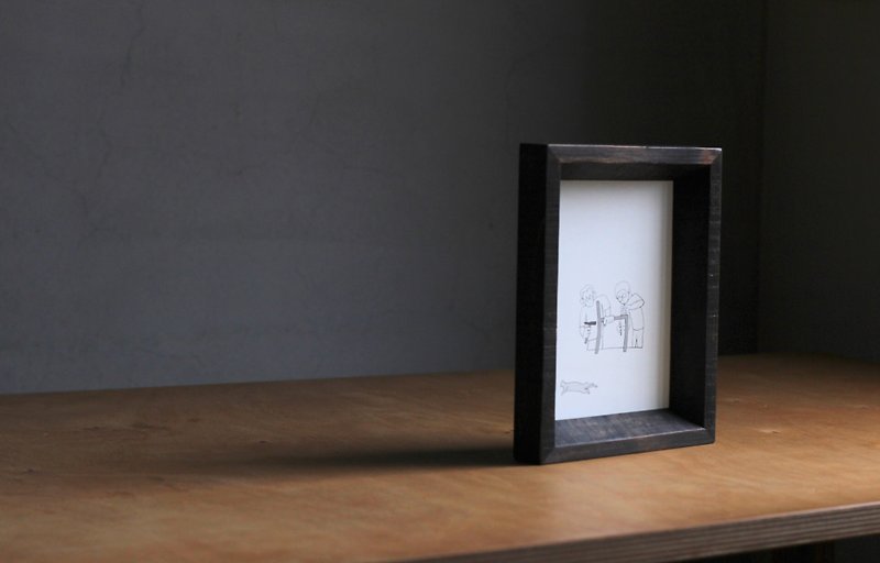 Black dyed Taiwan fir photo frame/picture frame_Inward slanted frame_can be customized - Picture Frames - Wood 