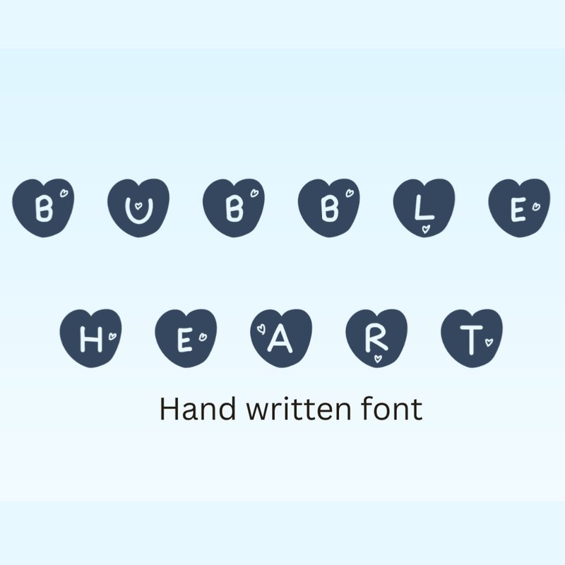 Bubble Heart Font - 字體設計 - 其他材質 