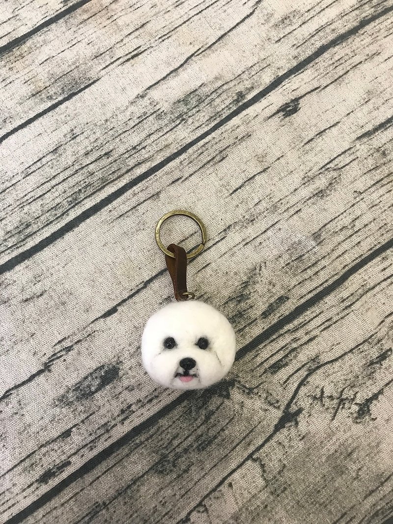 Sold out, please choose products that are on the shelves | Q version | wool felt key ring | Bichon Frize 3-4 cm - Keychains - Wool 