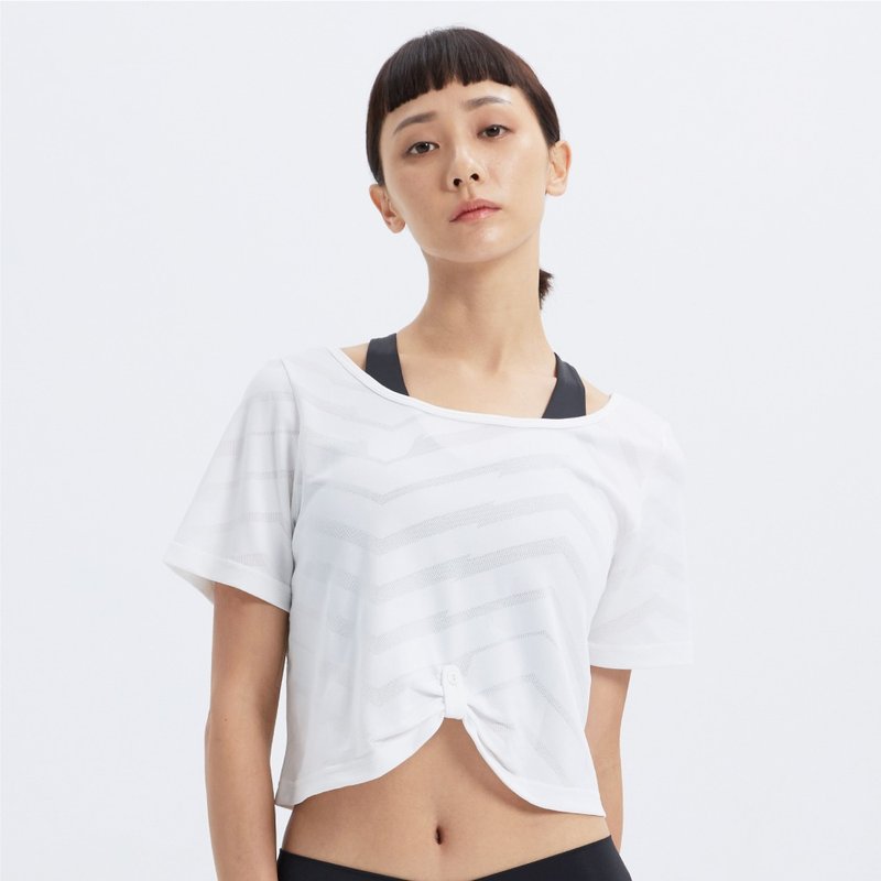 SPORTSWEAR - 運動短版上衣-白色 - 女 T 恤 - 聚酯纖維 白色
