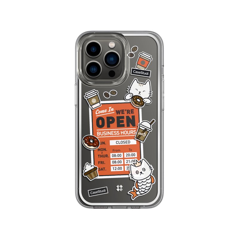 IPHONE 13 PRO MAX / 13 PRO / 13 CASE: CAST COFFEE CAT - 手機殼/手機套 - 聚酯纖維 透明