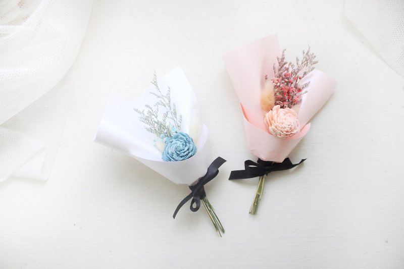 Goody Bag - Happy Sweet Ice Cream Small Bouquet Dry Flower Gift Bag - ช่อดอกไม้แห้ง - พืช/ดอกไม้ สีน้ำเงิน
