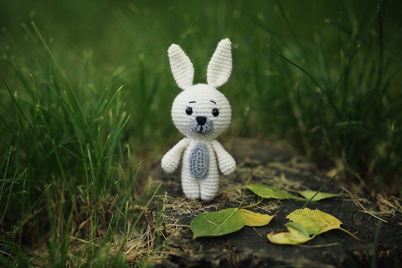 Crochet bunny, Crochet bunny Stuffed toy, bunny toy,  knitted bunny - ของเล่นเด็ก - ขนแกะ ขาว